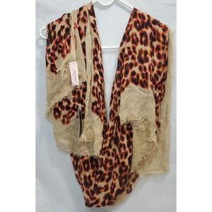 Juicy Couture Leopard Print Scarf In Neutral Pop With Tags As Pictured